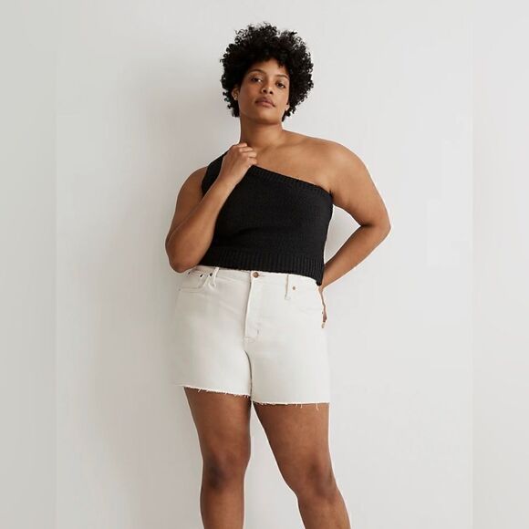 NWT Madewell Perfect Denim Shorts, Khaki, Size 26W - Picture 1 of 9